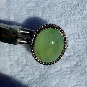 Green Prehnite ring, size 9